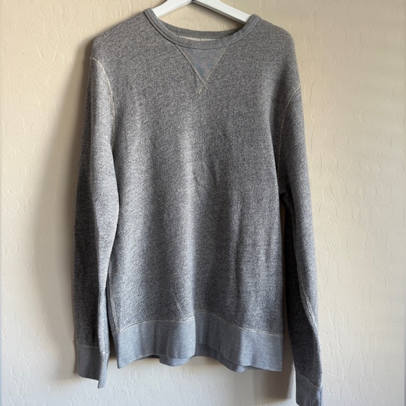 JCREW Vintage Fleece Pullover Sweatshirt Heather Gray Soft Lightweight Men’s Lg - Picture 2 of 11